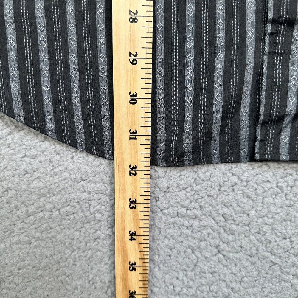 Panhandle Slim Shirt Mens 16 34 Black Striped‎ Geometric Western Pearl Snap Logo - Picture 7 of 11
